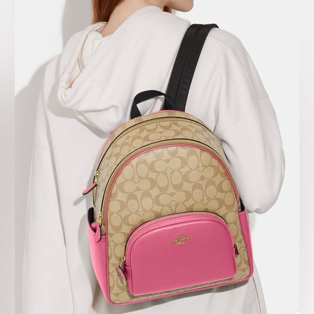 NWT Coach Court Backpack In Signature Canvas— “Barbie” Pink - Picture 4 of 7